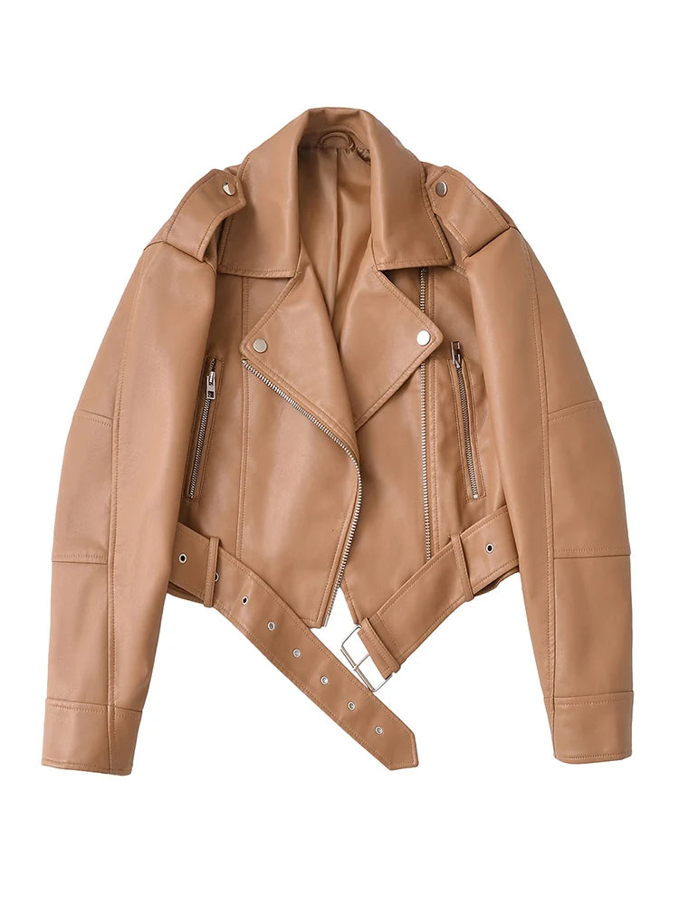 Perfecto en simili cuir premium — ceinturé