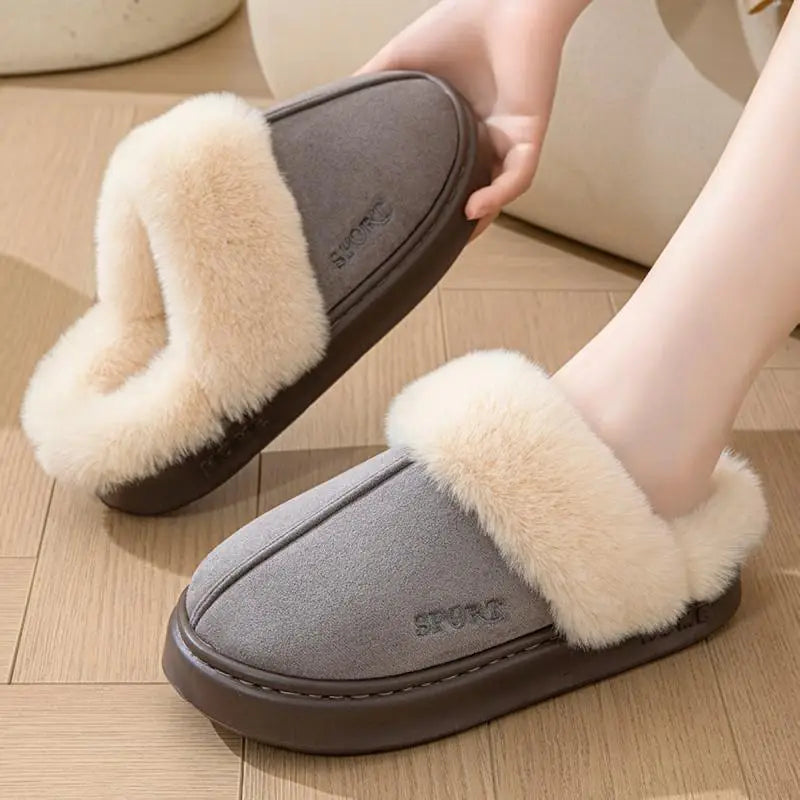 Pantoufles Femme Peluche à Plateforme – Douces & Chaudes