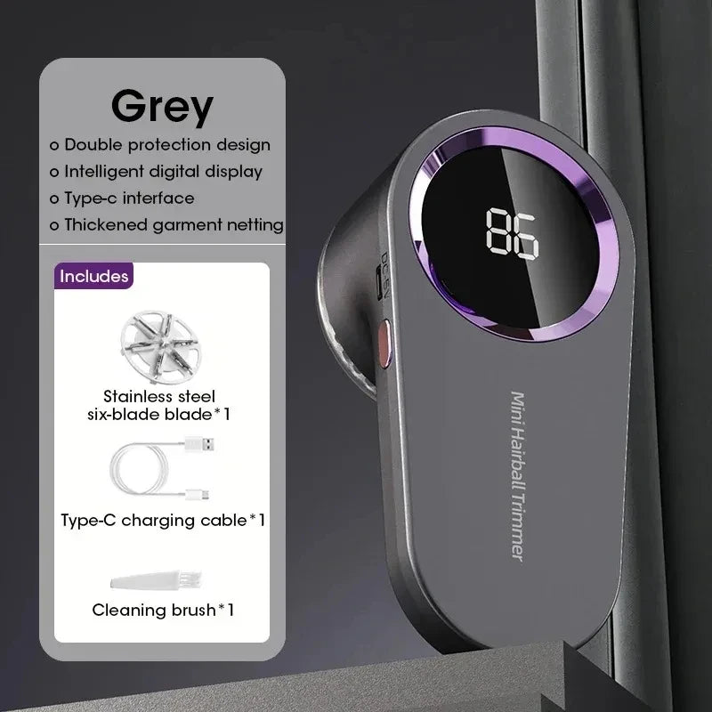 Rasoir Anti-Bouloches Électrique Rechargeable — Écran LED