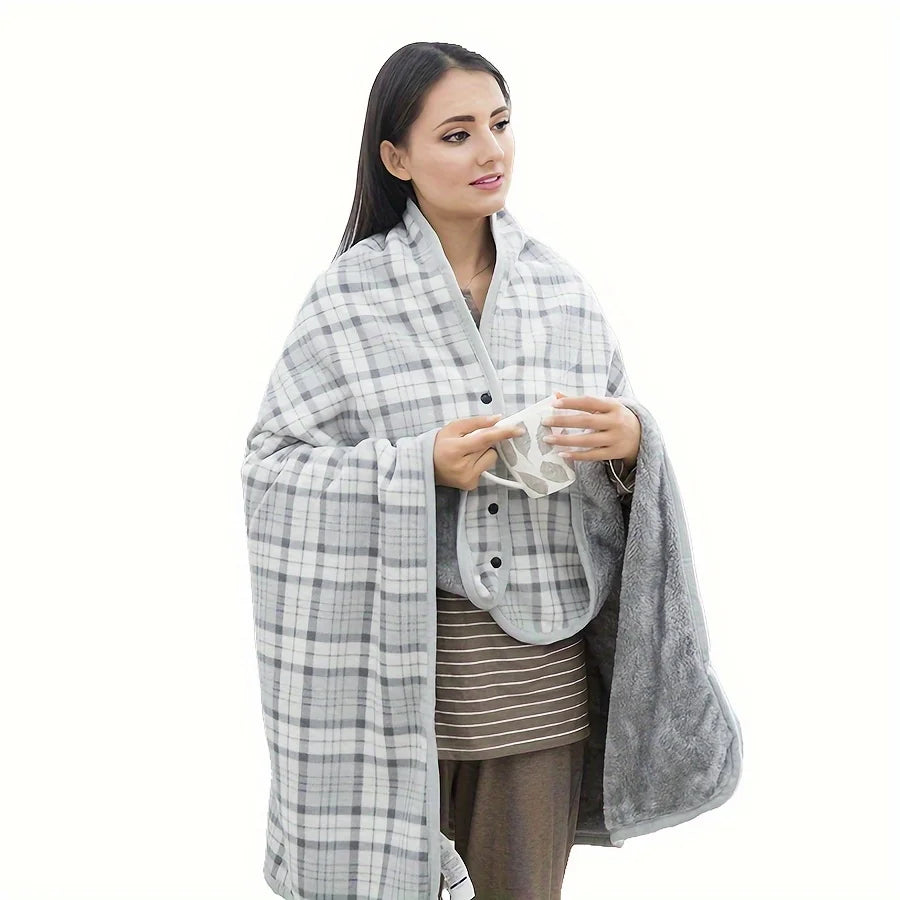 Couverture Polaire Portable à Manches – Châle Plaid Douillet