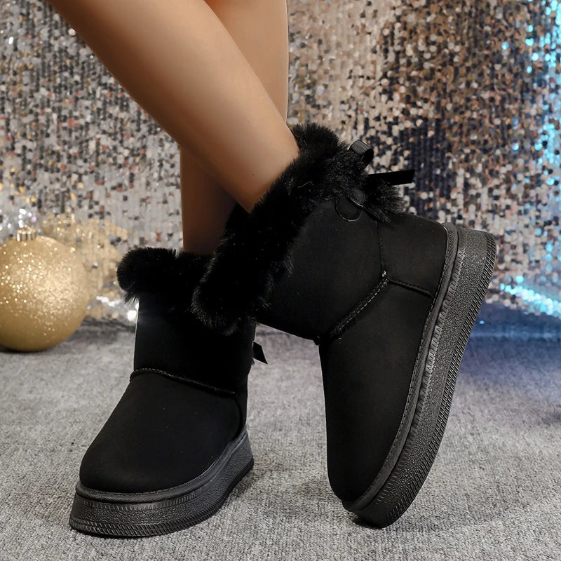 Bottes Femme Style UGG Mini à Nœud Papillon