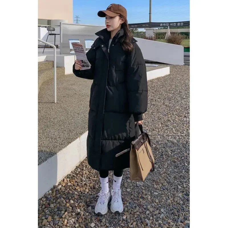 Parka longue femme à capuche — doudoune d'hiver chaude