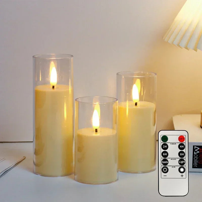 Set bougies LED coloris beige