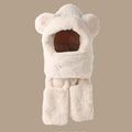 Ensemble Hiver 3 en 1 Femme – Capuche Ours + Écharpe + Gants